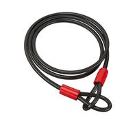2x Cavi Extra Lunghi da 2m, con Cappi, per Biciclette e Bagagli, in Acciaio Rivestito, con Passanti, Colore Nero