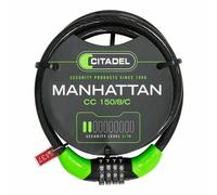 Cavo con lucchetto Citadel Manhattan cc 150/8/c Combinazione Nero 150 cm