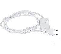 Cavo con spina e interruttore dimmerabile 1,80 metri bianco cavo di collegamento per lampade da tavolo, lampade da terra, lampade da parete o come prolunga