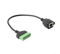 Cavo connettore per morsettiera a vite femmina RJ45 - 30 cm, prolunga Ethernet in rame puro per CCTV, DVR e apparecchiature di rete (8 pin)