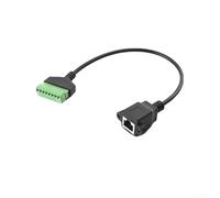 Cavo connettore per morsettiera a vite femmina RJ45 - 30 cm, prolunga Ethernet in rame puro per CCTV, DVR e apparecchiature di rete (8 pin, saldatura, verde)