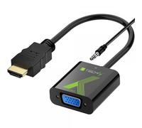 Techly Adattatore HDMI a VGA 306493 1920x1200 con audio 3.5" Nero