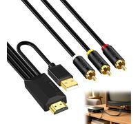 Cavo convertitore audio unidirezionale da HDMI ARC/eARC a 3RCA, cavo audio da 192 kHz, estrattore audio HDMI eARC/ARC, funzionamento USB, convertitore audio per collegamento AV da TV a proiettore/DVD