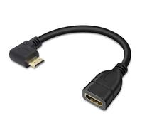 Cavo convertitore da Mini-HDMI maschio a HDMI maschio, cavo con connettore mini HDMI angolato verso destra e sinistra, supporto 1080P Full HD (angolato verso l'alto)