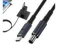 Cavo convertitore da tipo C a CC | Cavo convertitore PD da 140 W a ricarica rapida intrecciato in nylon | adattatore nero per posto di lavoro, cavo di alimentazione universale per casa, viaggio