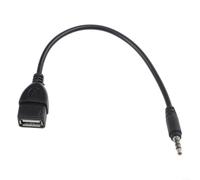 Cavo convertitore da USB a Aux per sistemi auto da USB a Aux Converter | Collega le porte USB a AUX da 3,5 mm, consente la riproduzione di musica, costruzione in ABS nero, adatto per auto