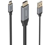 AISENS - A109-0871 - Cavo convertitore in alluminio HDMI V2.0 A USB-C 4K@60Hz, HDMI/M+USB-A/M-USB-C/M, nero, 1,8 m