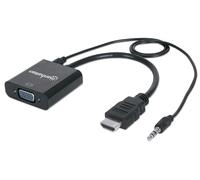 Manhattan Cavo Convertitore da HDMI a VGA con Audio e MicroUsb 30cm Nero