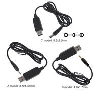 Cavo Convertitore Step Up QC3.0 USB A 12V 3.5x1.35mm 4.0x1.7mm 5.5x2.5mm