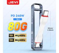 Cavo corto di tipo C JEYI da 80 Gbps, riponibile, PD240W per iPhone, Samsung, OnePlus, Sony, ricarica rapida, compatibile con Thunderbolt 5/4/3