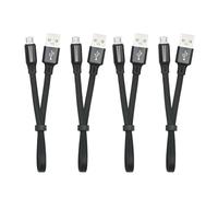 Cavo corto micro USB Fast Charging 0.9 in, Flat Cord USB A to Micro USB Charging and Data Sync Cable, Portable Buckle Design, for Power Bank (25 cm/9inch - 4 pezzi)