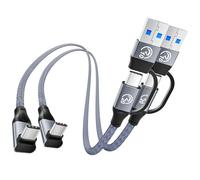 Cavo Corto USBC a USBC 90 Gradi [2Pezzi 30CM], Cavetto Dati Type C 3.2 Gen 2x2 da 20 Gbps, 3 in 1 Cavo caricatore da USB A/C a USB C da 240 W, Cavetto Type C 5K/4K per iPhone 17/16/15, Galaxy S25