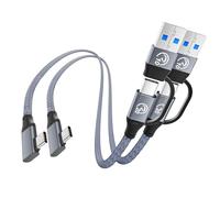 Cavo Corto USBC a USBC ad Angolo Retto [2Pezzi 30CM], Cavetto Dati Type C 3.2 Gen 2x2 da 20 Gbps, 3 in 1 Cavo Caricatore da USB A/C a USB C da 240 W, Cavetto Type C 5K/4K per iPhone 17, Galaxy S25