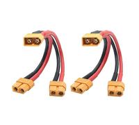 Cavo corto XT60 parallelo per batteria, 14 AWG, 1 maschio a 2 femmina, cavo adattatore splitter a Y, 10 cm, per quadricotteri radiocomandati (2 pezzi)