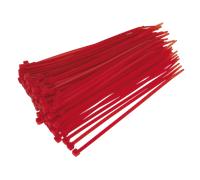 Cavo Cravatta 200 x 4.4mm Rosso Confezione Di 100 - Sealey CT20048P100R Nuovo