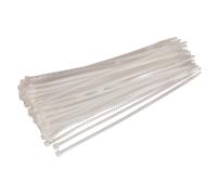 Cavo Cravatta 300 x 4.8mm Bianco Confezione Di 100 - Sealey CT30048P100W Nuovo