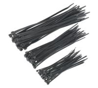 Cavo Cravatta Assortimento Nero Confezione Di 75 - Sealey CT75B Nuovo