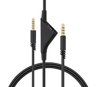 kwmobile Cavo Cuffie Controllo Volume Compatibile con Logitech Astro A50 / A40TR / A40 / A30 / A10 - Cavetto di Ricambio 200 cm con Jack 3,5 mm - nero