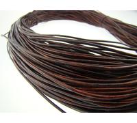 Cavo Cuoio (Da 0,45 €/ M) Rotondo 2 Mm. Antico Braun. Cinturino Pelle. Lungo :