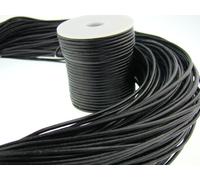 Cavo Cuoio (Da 0,45 €/ M) Rotondo 2 Mm. Schwarz. Cinturino Pelle. Lungo : Scelta