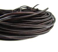 Cavo Cuoio (Da 1,28 €/ M) Rotondo 4 Mm. Antico Braun. Cinturino Pelle. Lungo :
