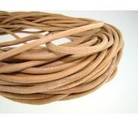 Cavo Cuoio Rotondo 6 MM ( Da 2,07 €/ M) Mm. Natur. Cinturino Pelle. Lunghezza:
