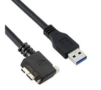 Cavo CY Micro USB 3.0 con singolo blocco a vite a USB 3.0, cavo dati da 5 Gbps, cavo di alimentazione ad angolo retto di 90 gradi per fotocamera industriale VR, computer (1,2 m)