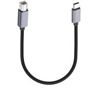 Cavo da 0,3 m da USB B a USB C per stampante, in nylon, compatibile con tastiera MIDI, DAC e controller DJ.