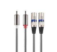 Cavo da 15 m con doppio connettore RCA maschio a XLR maschio, adattatore da 2 XLR a 2 RCA, prolunga audio stereo Hi-Fi MSPHX