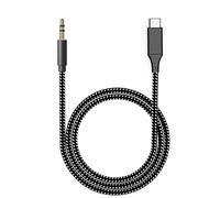 Cavo da AUX a USB C, da USB C a Aux per Samsung S20 per auto USB C a jack da 3,5 mm adattatore audio compatibile con iPhone 15 Pro Max, Samsung S21 Ultra S20 Ultra Note 20 10 Plus per autoradio (nero)