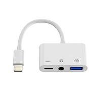 Cavo da Lightning a jack per cuffie da 3,5 mm (3 in 1) per iPhone, adattatore OTG, caricatore USB, AUX Dongle per Apple 14, 13, 12, 11 Pro Max, 7 Plus, per iPad, audio, fotocamera, lettore di schede,