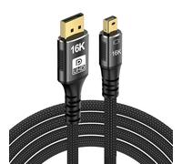 Cavo da Mini DisplayPort a DisplayPort 2.1, DP 2.1, trasmissione bidirezionale da DisplayPort a Mini DP, 16K a 60Hz, 8K a 120Hz, 4K a 240Hz G-Sync FreeSync Thunderbolt 2 per MacBook (da Mini DP a