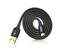 Cavo da mini USB 2.0 a mini B, cavo dati e ricarica intrecciato da 3 m, compatibile con controller PS3, GPS Garmin, Blue Yeti, Hero 3/4, Dash Cam, Nikon, Canon (nero)