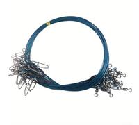 Cavo da pesca in acciaio per pesca in acqua salata, 56,7 kg, resistente, con girevole e scatto per mantenere la resistenza della lenza e il posizionamento sicuro dell'amo (blu)