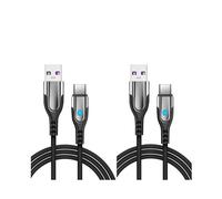 Cavo da tipo C a USB da 2 pezzi 3,1 A ricarica rapida/sincronizzazione dati 1 m Black