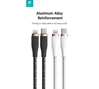 Cavo da type c a lightning 27w 3a intrecciato devia 1,5mt bianco