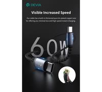 Cavo da type c a type c devia 3mt 60w 3a nero