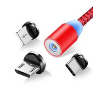 Cavo da USB a Lightning, carica da USB-C e Micro-USB e Synchro 2.4A 1m Rosso