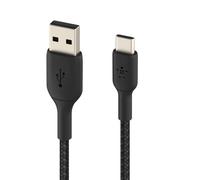Belkin BoostCharge Cavo intrecciato USB-C a USB-A 3m iPhone15 Switch Pixel Nero