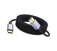 Cavo da USB B a tipo C intrecciato in nylon per uso ufficio per stampanti, docking station, scanner, dischi rigidi esterni, linea dati, cavo per stampante USB C intrecciato in nylon