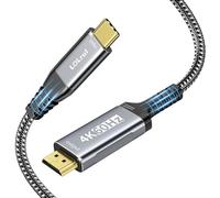 Cavo da USB C a HDMI, 1 m, 4K a 60 Hz, da tipo C a HDMI, in nylon intrecciato + placcato oro, compatibile con Thunderbolt 3/4 per iPhone 17/16/15, MacBook Pro/Air, iPad Pro, Surface Pro, Pixel Book
