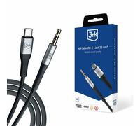 3mk Cavo da USB-C a jack 3,5 mm alluminio robusto suono nitido 1 metro, Nero