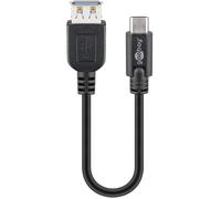 Cavo da USB-C a Presa USB Tipo A, Nero, 0.2 m Lunghezza del Cavo | EWENT