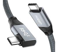 Cavo da USB C a USB C, angolo di 90 gradi, USB 3.2 Gen2 × 2 tipo C, 100 W, PD 20 V5 A, 20 Gbps dati e 4 K60 Hz, per iMac, MacBook, Samsung S20/S21, monitor (0,5 m)