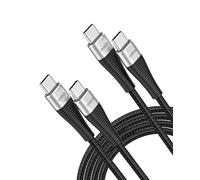 Cavo da USB C a USB C (confezione da 2 pezzi, 100 W), cavo di ricarica rapida per iPhone 17 Pro Max, 16/15, iPad Pro/Air/Mini/10, Samsung Galaxy, Pixel, Tablet, nero