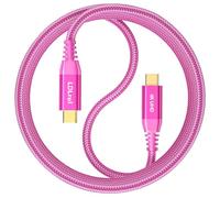 Cavo da USB C a USB C da 0,15 m rosa, 20 Gbps ad alta velocità, ricarica rapida da 100 W e display 4 K Ultra HD, compatibile con Thunderbolt 3/4, per laptop, tablet, smartphone, SSD e monitor