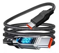 Cavo da USB C a USB C da 120 W di ricarica rapida con display a LED in nylon per cavo intrecciato di tipo C per Camp Snap CS-8 1M (tipo C 2 metri)