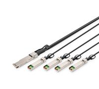 Cavo DAC (Direct Attach Copper) di Digitus, da 1x QSFP+ 40G a 4x SFP+, 2 m - Nouvo
