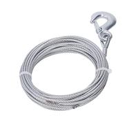 Cavo d'Acciaio 4mm x 12m, Elevata Resistenza Alla Rottura, Fune per Verricello Resistente, Prolunga Versatile per Agricoltura Edilizia Escursionismo Campeggio Nautica