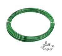 Cavo d'acciaio rivestito in vinile 1/16\" 33ft per crimpatura verde